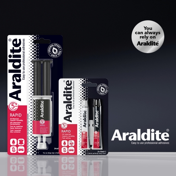 Araldite Rapid syringe and tubes