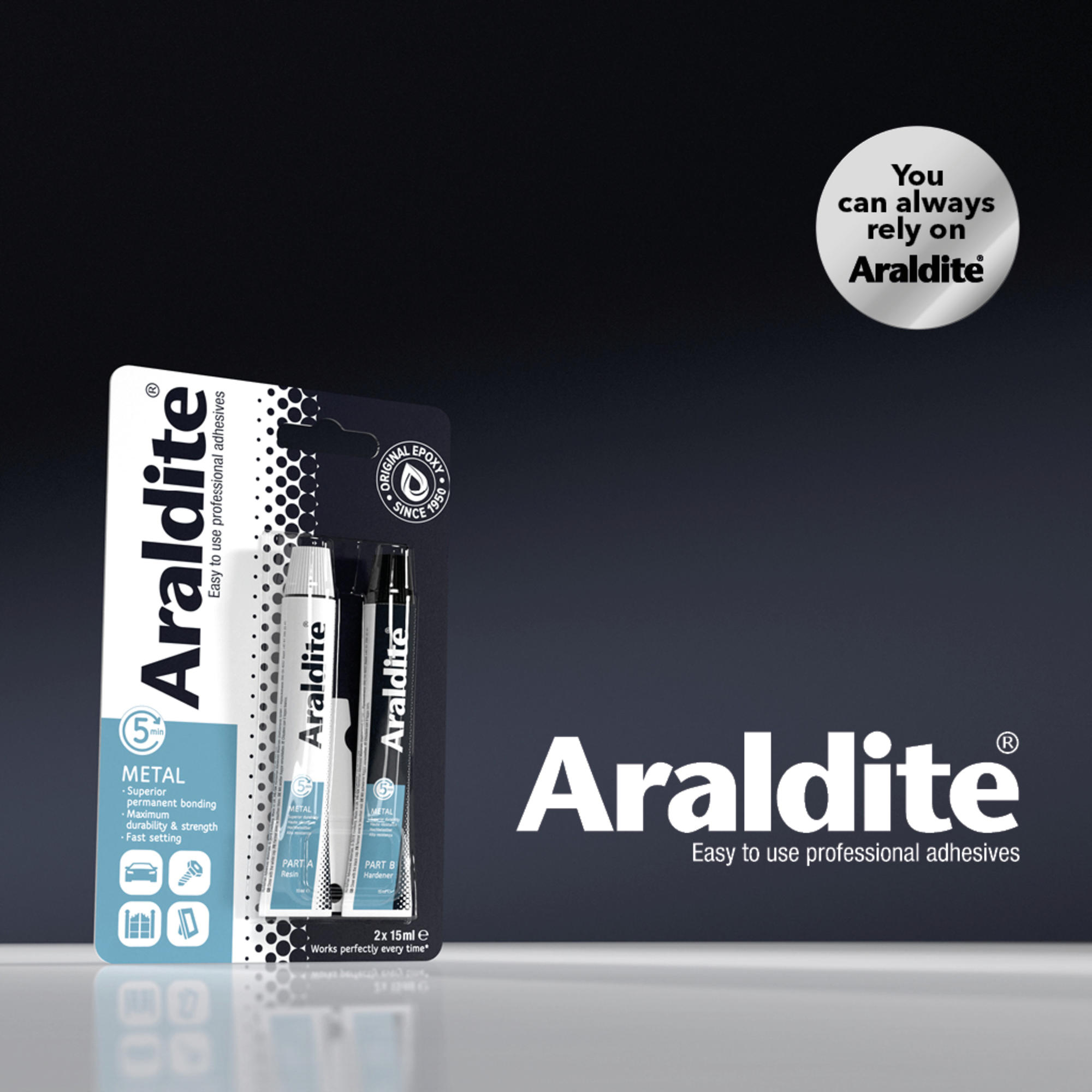 Araldite - Steel Epoxy 2 x 15ml Tubes