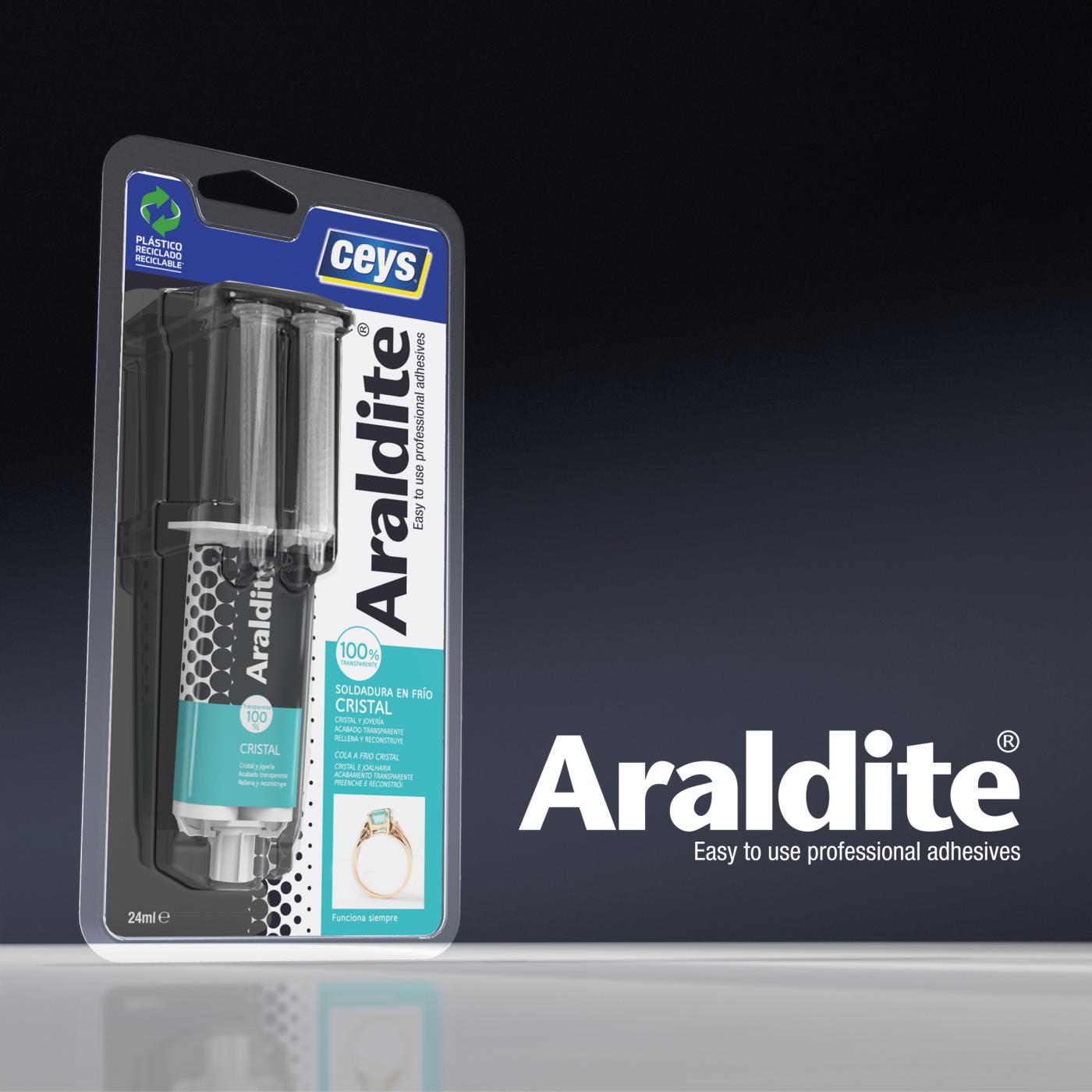 Adhesivo 2 componentes Araldite Cristal 24ml 510402 Ceys